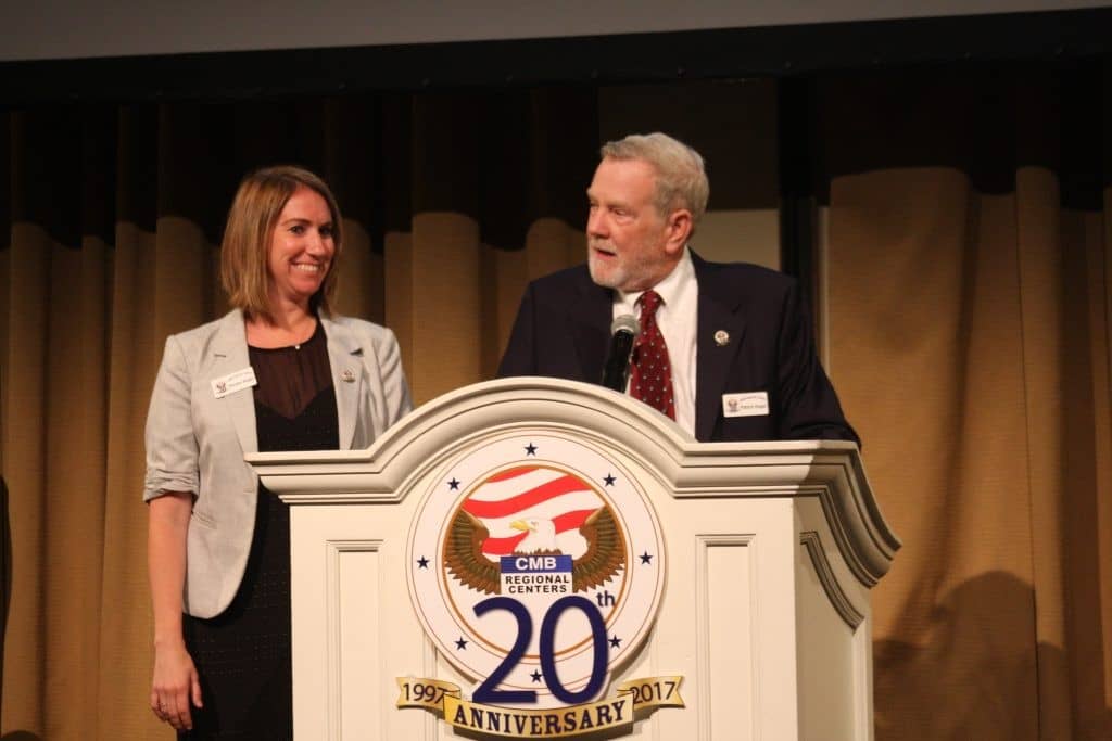 Pat and Noreen Hogan speek at CMB 20th aniversary event in 2017